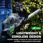 20-Inch Cordless Hedge Trimmer, Electric Handheld Bush Trimmer, 180° Rotatable Handle, with 2pack Battery and Charger (WHT52)