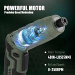 KREBS Power Electric Screwdriver, 4V Max 5Nm Cordless Screwdriver Rechargeable Set with 39pcs bits Accessories Kit, with LED Light Adjustable 2 Position Handles