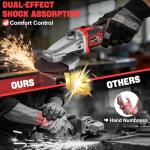 Ecarke Flathead Braking Grinder Compatible with Milwaukee 18V Battery, 4-1/2" to 5",11000RPM, Anti-Vibration&Multiple Safety System,Tool-Free Guard,Angle Grinder for Tight Spaces Grinding (Tool Only)