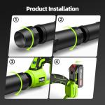 VASG Leaf Blower Cordless, 3 x 21V Batteries & Fast Charger Set, Variable Speed Mode, Lightweight Handheld Electric Leaf Blower for Lawn Care, Yard, Garden, Patio & Outdoor Cleanup