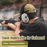 MAIRDI Electronic Hearing Protection for Shooters, Hunting Earmuffs with 23dB NRR, Tactical Noise Reduction & 4X Sound Amplification, Foldable Shooting Headphones with Dual Microphone