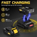 Leaf Blower, Electric Cordless Leaf Blower with 2 Batteries and Charger, 2 Speed Mode, Lightweight Leaf Blowers for Blowing Leaves, Lawn Care, Patio Cleaning and Dust