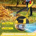 Leaf Blower, Electric Cordless Leaf Blower with 2 Batteries and Charger, 2 Speed Mode, Lightweight Leaf Blowers for Blowing Leaves, Lawn Care, Patio Cleaning and Dust