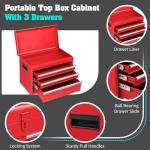 Winado 4-Drawer Rolling Tool Chest with Wheels & Lock, Tool Box with Large Storage Cabinet and Adjustable Shelf, Removable Portable Top Box for Garage, Warehouse, Factory (Red)