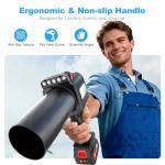 DEGGE Brushless Leaf Blower Cordless, Handheld Leaf Blowers with LED Work Light, Two Interchangeable Nozzles, Turbo Jet Blower for Lawn Care, Patio Cleaning, Garage Dust & Outdoor Use