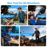 DEGGE Brushless Leaf Blower Cordless, Handheld Leaf Blowers with LED Work Light, Two Interchangeable Nozzles, Turbo Jet Blower for Lawn Care, Patio Cleaning, Garage Dust & Outdoor Use