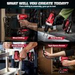 20V Cordless Drill Set,Electric Power Drill Cordless,Power Drill Drivers,Electric Screwdriver - 2.0Ah Batteries, 30Nm，21+1 Torque,2 Speed,34pcs Acessories,Built-in LED,Kit for Home,Red