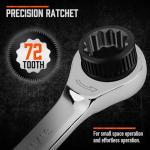 HORUSDY 24-Piece Ratcheting Wrench Set | Metric and SAE | Ratchet Combination Wrenches Set with Organizer | 72-Tooth | Chrome Vanadium Steel | 6-18 mm & 1/4” to 3/4“ (24-Piece)