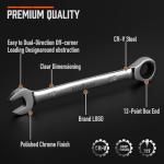 HORUSDY 24-Piece Ratcheting Wrench Set | Metric and SAE | Ratchet Combination Wrenches Set with Organizer | 72-Tooth | Chrome Vanadium Steel | 6-18 mm & 1/4” to 3/4“ (24-Piece)