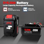 Cordless Pressure Washer with Faucet & Garden Hose Connector, 2 X 5.0AH Batteries, 2000PSI MAX Portable Pressure Washer with Brushless Motor, 4 Speed Adjustment LCD Touch Screen, 6-in-1 Nozzle