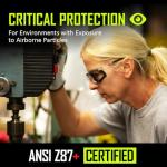 MAGID Gemstone Onyx Foam Lined Safety Glasses, ANSI Z87.1, Removable Foam Seal Blocks Dust & Debris, Anti-Fog UV Protection, Indoor & Outdoor Lens, Black Frame, 1 Pair, Y84