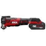 SKIL PWR CORE 20 Brushless 20V Oscillating Tool Kit with 35pcs Sanding Paper, 3 Blades, Sanding Pad, Rigid Scraper, Accessory Case, Includes 2.0Ah Lithium Battery & PWR JUMP Charger - OS5937-10