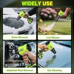 Leaf Blower Cordless,Battery Powered 800,000 RPM Electric Leaf Blower with 2 x 4.0Ah Battery and Charger Handheld Blowers for Lawn Care,Dust,Snow,Car Blowing Water with 2 Extended Nozzle