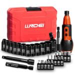 LLNDEI 31Pcs Electric Screwdriver, 4V Cordless Screwdriver Rechargeable with 15PCS Bits & 11PCS 1/4" Sockets, Power Screwdriver with Extension Bar, Adapters and Universal Joint.