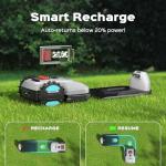 Robotic Lawn Mower with App Control, Automatic Charging, Obstacle Detection & Smart Scheduling – Adjustable Cutting Height – for Lawns Up to 1/8 Acre