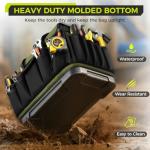 Heavy Duty Tool Bag 16-Inch, 46 Pockets Electrician Tool Bag for men with Hard Bottom & Waterproof Pocket, 1680D Tear-Proof Toolbox Organizer for HVAC Mechanic, Father Day Dad Birthday Gift