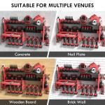 KSVO Power Tool Organizer Wall Mount with Drill Rack, Grinder Holder, Hammer & Pliers Rack, Locking Drawers, 6-Outlet Charging Shelf – Heavy Duty Metal Tool Storage for Garage, Workshop (Red)