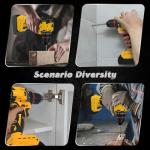 Cordless Drill Driver, Electric Drill for Dewalt 20V Battery, Brushless Driver with 2 Variable Speeds, 25+1 Torque, 3/8" Keyless Chuck, 60N.M for Home Repairing(No Battery)