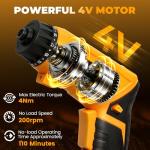 MulWark Electric Screwdriver Set, 4V Cordless Screwdriver with 46 Precision Driver Bit Set in Carrying Case Rechargeable 2-Position Handle, Powered Screwdriver Kit for Home Improvement, DIY Projects