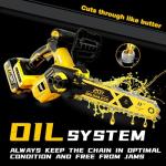8 inch Chainsaw for Dewalt 20V MAX Battery, 2026 Upgraded Cordless Brushless Pruning Chainsaw with Oiling System & Chain Brake, Battery Powered for Wood Cutting (4.0Ah Battery Included)