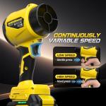 VERVEWAVE Leaf Blower with 2 X 4.0Ah Battery and Charger, 20V Cordless Blower for Lawn Care, & House Cleaning, 980,000 RPM Jet Blower, Extended Nozzle & Earbuds Included, Yellow