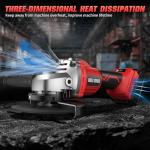 Angle Grinder 4-1/2" Cordless for Milwaukee 18V/M18 Battery, 6 Variable Speed Power Grinder, Brushless Angle Grinder Power Tools For Cutting Grinding Polishing (Tool Only)