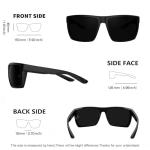 WISTON XL Z87 Sunglasses for Big Wide Heads Men Women,TR90 Ultralight UV400 Protection Sun Glasses Z8234 Dark Black