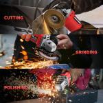 Angle Grinder 4-1/2" Cordless for Milwaukee 18V/M18 Battery, 6 Variable Speed Power Grinder, Brushless Angle Grinder Power Tools For Cutting Grinding Polishing (Tool Only)