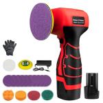 Cordless Sander, 3" Palm Sander with 16.8V 3.0Ah Li-ion Battery, 3500RPM Mini Polisher, 19 Accessories Sanders Tool for Sanding/Polishing/Waxing/Cleaning