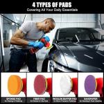 Cordless Sander, 3" Palm Sander with 16.8V 3.0Ah Li-ion Battery, 3500RPM Mini Polisher, 19 Accessories Sanders Tool for Sanding/Polishing/Waxing/Cleaning