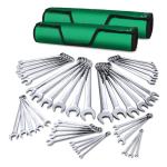 SK Combination Wrench Set, SAE 1/4" to 1-1/4", Metric 6 to 32mm, 42-Piece, SuperKrome Finish, Premium CR-V Construction, with Rolling Pouch