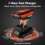 Leaf Blower Cordless - 21V Powerful Electric Leaf Blower with 2 Batteries and Charger, 2 Speed Modes, 2.0Ah Lightweight Battery Powered Leaf Blowers for Lawn Care, Patio, Dust, Blowing Leaves