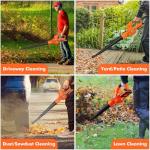 Leaf Blower Cordless - 21V Powerful Electric Leaf Blower with 2 Batteries and Charger, 2 Speed Modes, 2.0Ah Lightweight Battery Powered Leaf Blowers for Lawn Care, Patio, Dust, Blowing Leaves