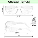 TICONN 24 Clear Safety Glasses for Men, Safety Goggles with Scratch Impact Resistant Meets ANSI Z87.1 Standard (24 Pack)