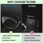 TICONN 24 Clear Safety Glasses for Men, Safety Goggles with Scratch Impact Resistant Meets ANSI Z87.1 Standard (24 Pack)
