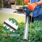 IEBUDA Hedge Trimmer for Dewalt 20V Battery, Cordless Hedge Trimmer with 22'' Dual-Action Blade, 1600RPM, 3/5'' Cutting Width, Rotating Handle & Dual Switch Design (Battery Not Included) (Navy Blue)