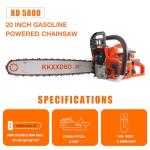 58CC Gas Chainsaw with 20-Inch Bar and Chain – Powerful 3.5HP Engine, Low-Kickback Chain Saw for Tree Trimming, Firewood Cutting & Yard Maintenance