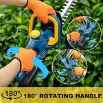 IEBUDA Hedge Trimmer for Dewalt 20V Battery, Cordless Hedge Trimmer with 22'' Dual-Action Blade, 1600RPM, 3/5'' Cutting Width, Rotating Handle & Dual Switch Design (Battery Not Included) (Navy Blue)