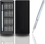 25 in 1 Precision Electric Screwdriver Set with 24 Magnetic Bits, Cordless & Rechargeable Mini Driver for Electronics Repair, Phone, Laptop, Glasses, PC Building