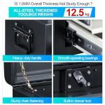 3 Drawer Tool Box Heavy Duty Metal with Lock, Portable Tool Chest Organizer for Workshop, Garage, DIY Office Storage