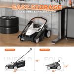 Litheli 40V (2 x 20V) 16" Electric Lawn Mower Cordless, Brushless Lawnmower with 6-Height Adjust, Portable & Lightweight Push Battery Powered Lawn Mower (2 * 4.0AH Batteries Included)