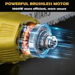 2 in 1 Cordless 6&8 inch Pole Saw & Mini Chainsaw,21V Battery Powered Brushless Electric Tree Trimmer with Extension Pole, 2×4000mAh Batteries,Lightweight Handheld Pruner