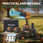 YUQUESEN Cordless Leaf Blower, 980,000 RPM Handheld Leaf Blower with 2 X 4.0Ah Batteries & Charger, Lightweight Leaf Blowers for Patio Cleaning, Lawn Care, Leaves, Dust - Orange