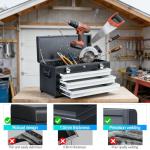3 Drawer Tool Box Heavy Duty Metal with Lock, Portable Tool Chest Organizer for Workshop, Garage, DIY Office Storage