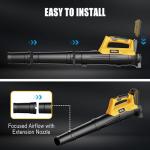 Ultra Lightweight Cordless Leaf Blower Compatible with Dewalt 20V MAX XR Battery (No Battery) - 400 CFM/130 MPH Electric Leaf Blowers for Deck, Patio, Driveway,Yard,Garage Cleaning (Tool Only)