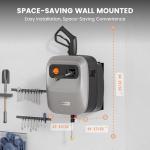 Giraffe Tools Grandfalls Retractable Pressure Washer G20, 2500 PSI 2.2 GPM, Wall Mounted with 180°Swivel Bracket, 65FT Hose Reel with Ultra-Soft Pressure Hose, 4 Nozzles, Foam Cannon, Light Silver