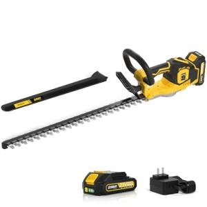 Hedge Trimmer Cordless(Battery & Charger Included), Electric Handheld Bush Shrub Trimmer, 22'' Edge Trimmer with 3/4'' Cutting Capacity & 3000RPM & BRUSHLESS, Compatible with Extension Pole, 4.4LBS