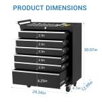 IDEALHOUSE Rolling Tool Chest, 6 Drawers Tool Storage Cabinet, Toolbox with Wheels, Portable Tool Cabinet Organizer with Locking System & Drawer Liners, Tool Storage Cart for Garage, Workshop, Black