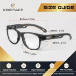 KOZIFACE E52 Anti-Fog Safety Glasses, ANSI Z87.1 Certified Eye Protection with Side Shields, Scratch-Resistant Clear Lens, Lightweight No-Slip Fit for Work, Lab, and DIY Indoor/Outdoor