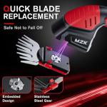 MZK 20V Cordless Hedge Trimmer, Electric Shrub Trimmer Grass Shears Handheld Grass Cutter, Hedge Shear for Garden, Lawn(2.0Ah Battery and Charger Included),HT08D10